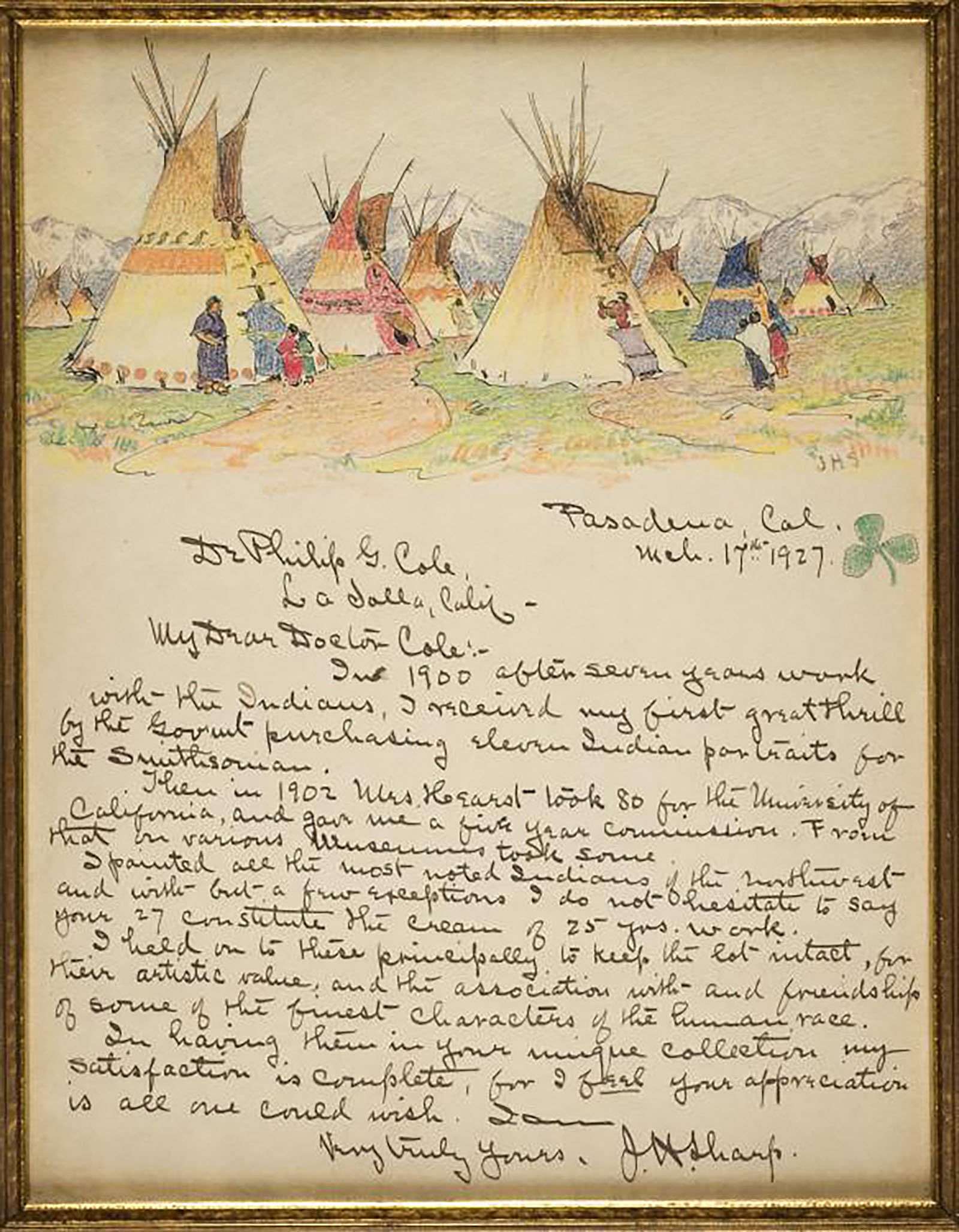 Letter to Dr. Philip G. Cole